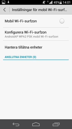 Välj Konfigurera Wi-Fi-surfzon