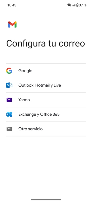 Seleccione Outlook, Hotmail y Live