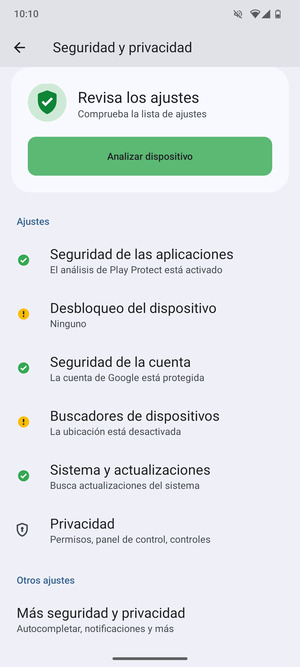 Para cambiar el PIN de la tarjeta SIM,  vaya al menú Seguridad y privacidad y desplácese y seleccione Más seguridady privacidad