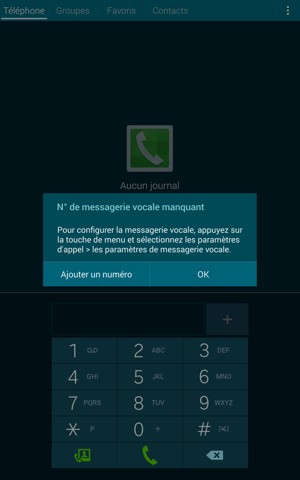 Si votre messagerie vocale n'est pas configurée, sélectionnez Ajouter un numéro