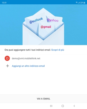 Seleziona VAI A GMAIL