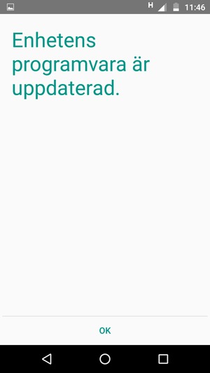 Om din telefon är uppdaterad, välj OK