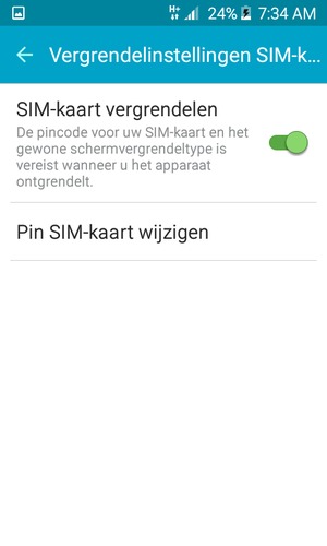 Selecteer Pin SIM-kaart wijzigen