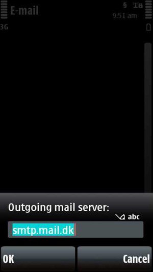 Enter Outgoing server address and select OK