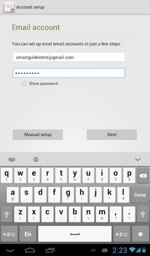 Enter your Gmail or Hotmail address and password. Select Next