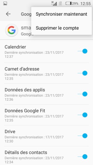 Sélectionnez Synchroniser maintenant