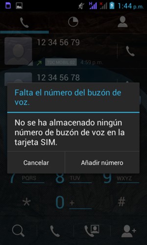 Si el correo de voz no está configurado, seleccione Añadir número