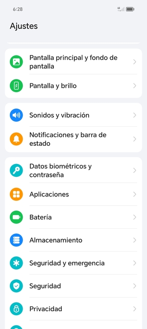 Para activar su bloqueo de pantalla, vaya al menú Ajustes y seleccione Datos biométricos y contraseña