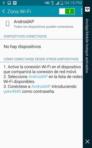 El teléfono ha sido configurado para su uso como módem