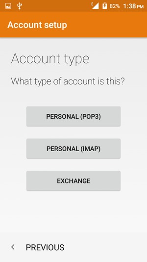 Select PERSONAL (POP3) or PERSONAL (IMAP)