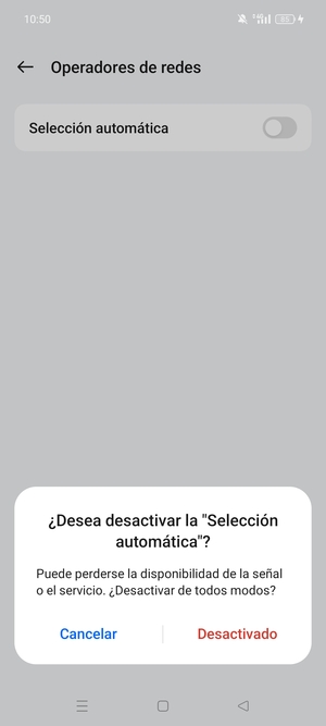 Seleccione Desactivado