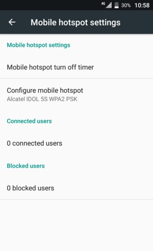 Select Configure Mobile hotspot