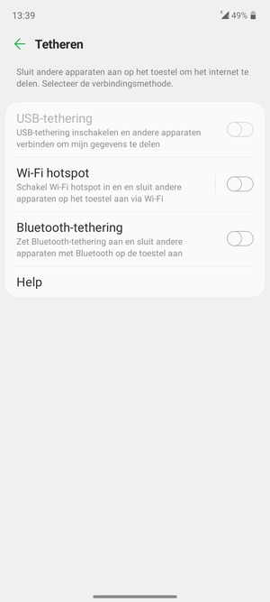 Selecteer Wi-Fi hotspot