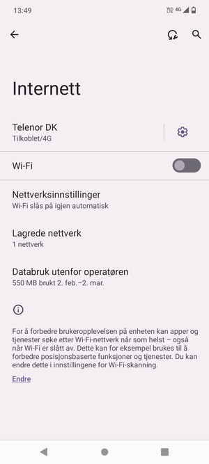 Slå på Wi-Fi