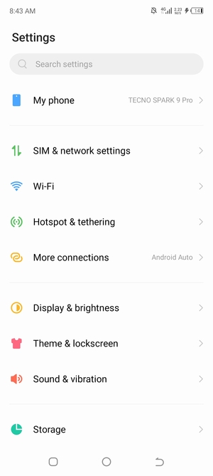 Select SIM & network settings