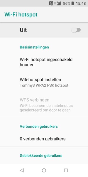 Selecteer Wifi hotspot instellen