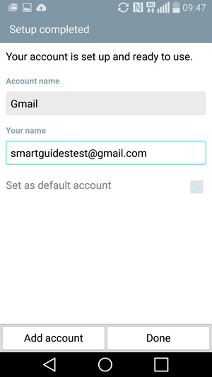 Give your account a name and enter your name. Select Done