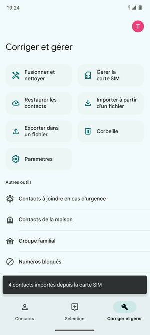 Vos contacts vont être enregistrés sur votre compte Google et dans votre téléphone lors de la prochaine synchronisation de Google.