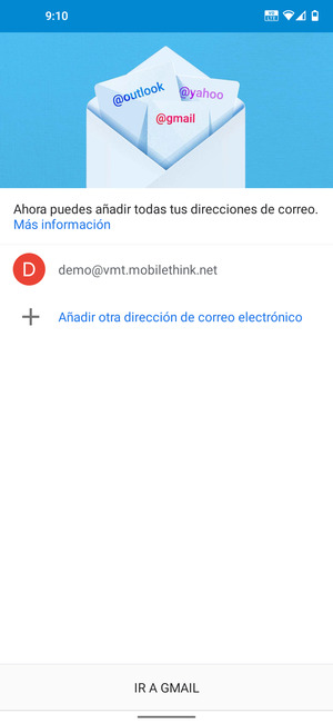 Seleccione IR A GMAIL