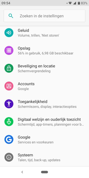 Scroll naar en selecteer Systeem