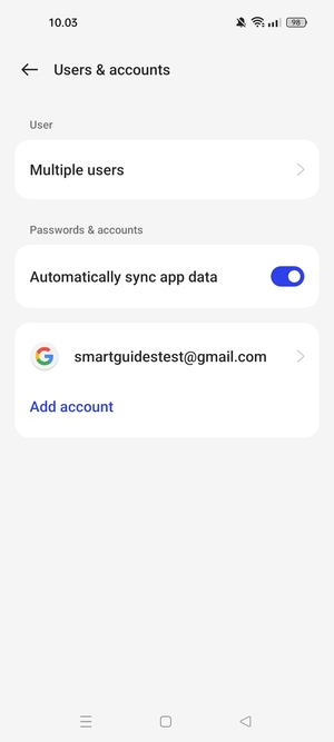 Select your Google account