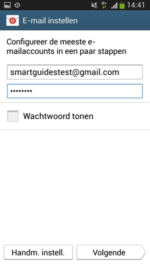 Voer uw Gmail of Hotmail adres en Wachtword in. Selecteer Volgende