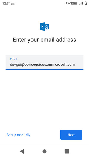 Enter your Email address and  select Set up manually