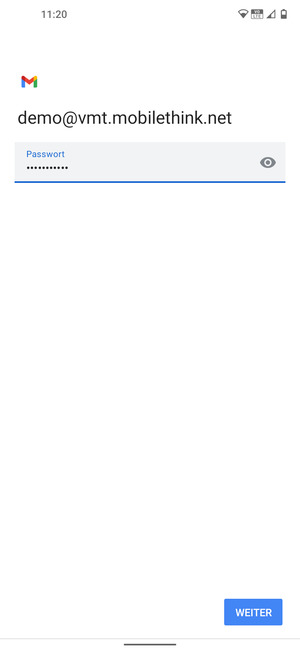 Geben Sie Ihre Passwort ein und wählen Sie WEITER