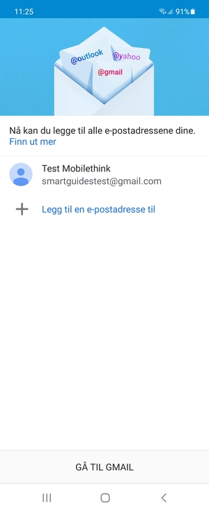 Velg GÅ TIL GMAIL