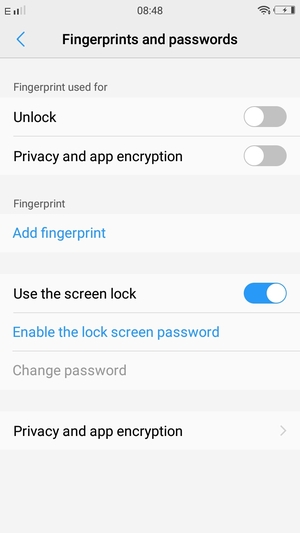 Select Enable the lock screen password