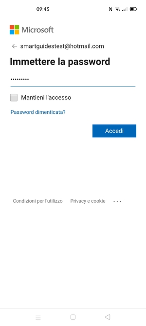 Inserisci la tua password e seleziona Accedi