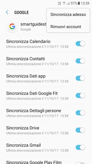 Seleziona Sincronizza adesso