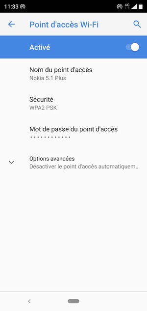 Votre téléphone est maintenant configuré pour être utilisé comme modem