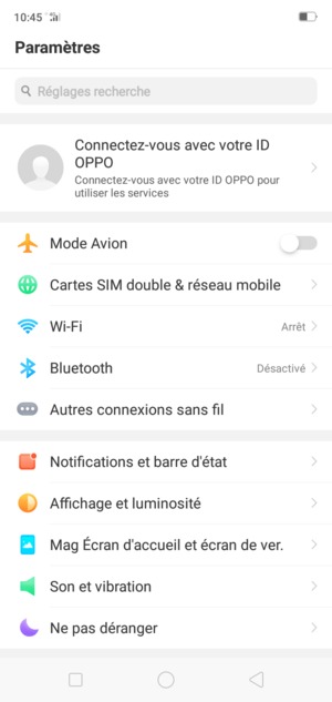 Sélectionnez Cartes SIM double & réseau mobile
