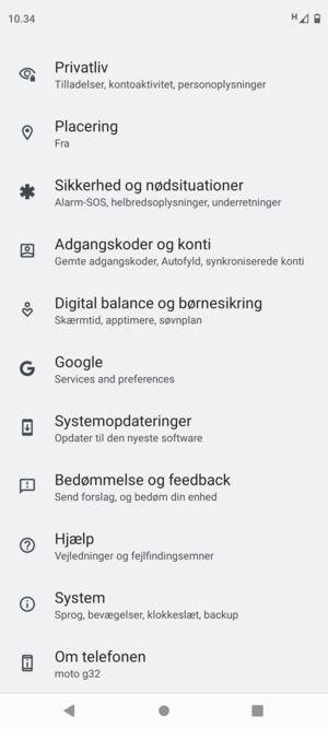 Scroll til og vælg Systemopdateringer