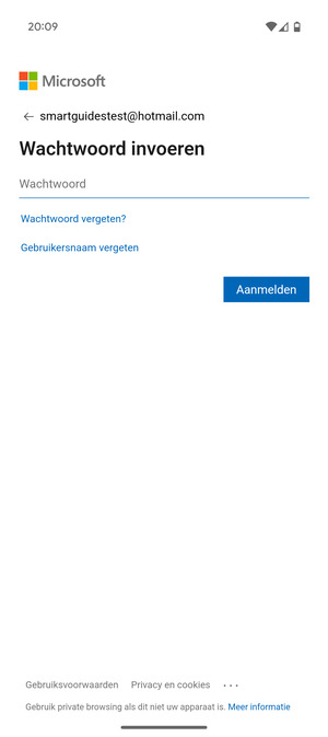 Voer uw wachtwoord in en selecteer Aanmelden