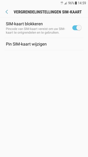 Selecteer Pin SIM-kaart wijzigen
