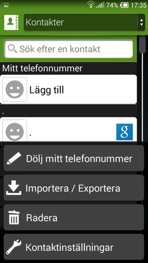 Välj Importera / Exportera