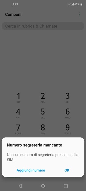 Se la segreteria telefonica non è configurata, seleziona Aggiungi numero
