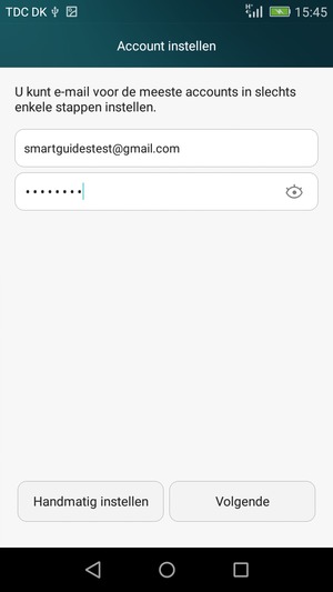 Voer uw Gmail of Hotmail adres en wachtwoord in. Selecteer Volgende