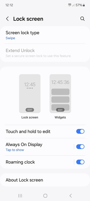 Select Screen lock type