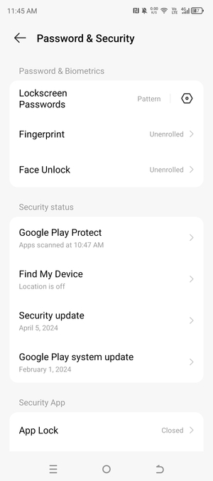 Your phone is now secure with a screen lock