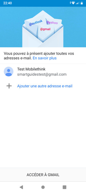 Sélectionnez ACCÉDER À GMAIL