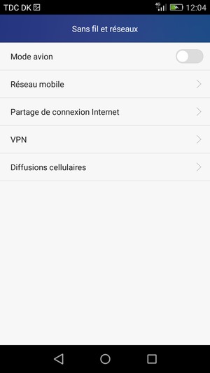 Sélectionnez Réseau mobile