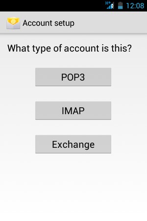 Select POP3  or IMAP 