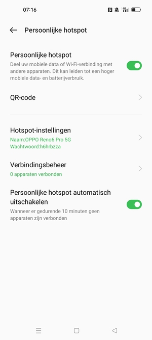 Uw telefoon is nu geïnstalleerd voor gebruik als modem