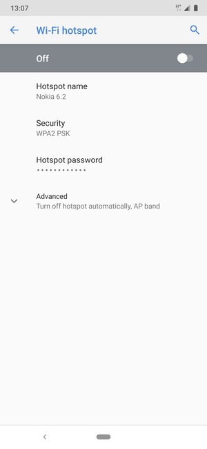 Select Hotspot password