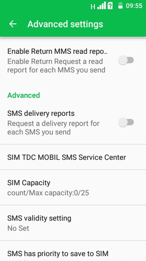 Scroll to and select Public SMS Service Center