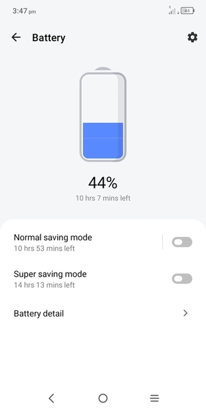 Turn on Normal saving mode