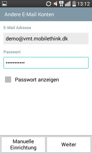 Geben Sie Ihre E-Mail-Adresse und Ihr Passwort ein. Wählen Sie Weiter